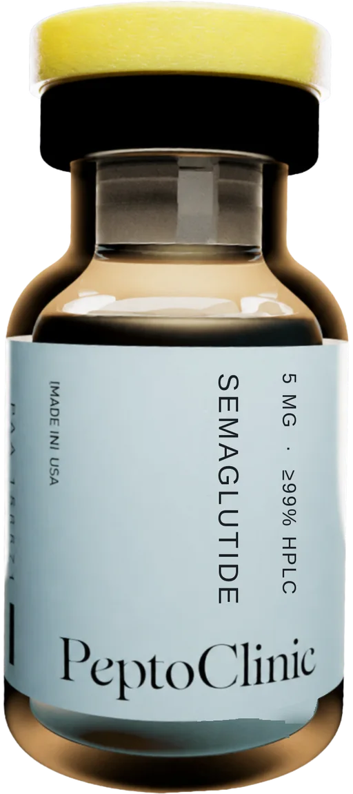 Semaglutide 5 mg vial — lyophilised peptide, ≥99% HPLC